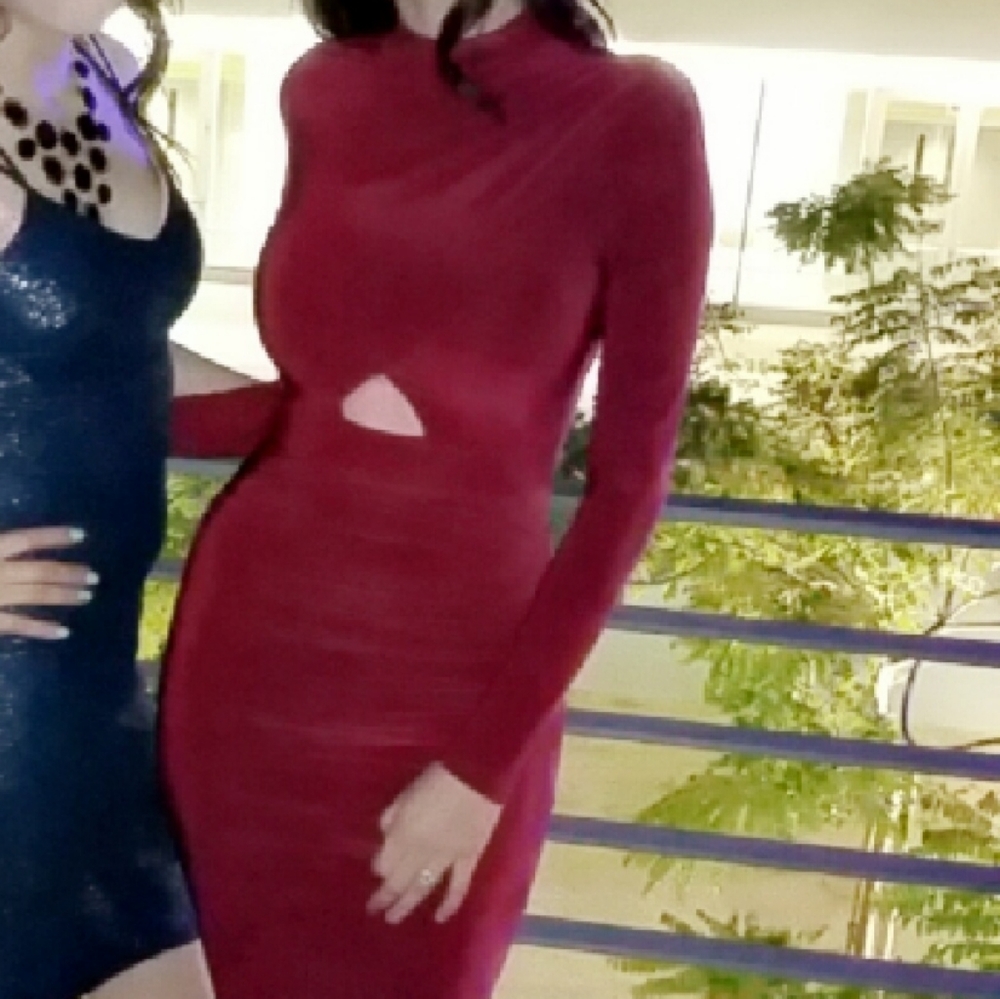 Burgundy Midi Dress